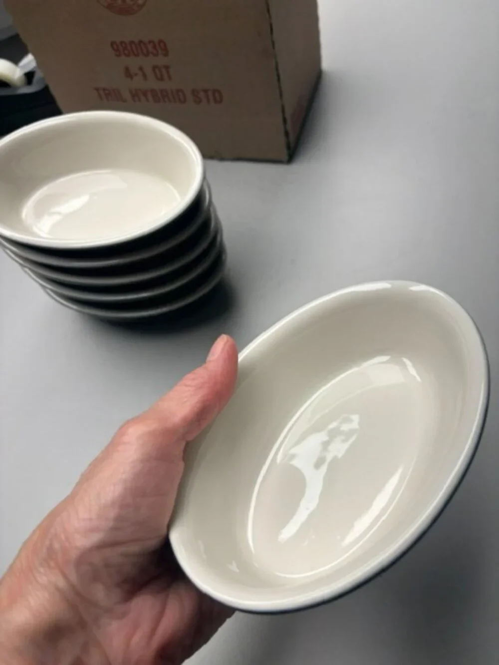 Six Hall 550 Vintage Baking Dishes,  Black and White